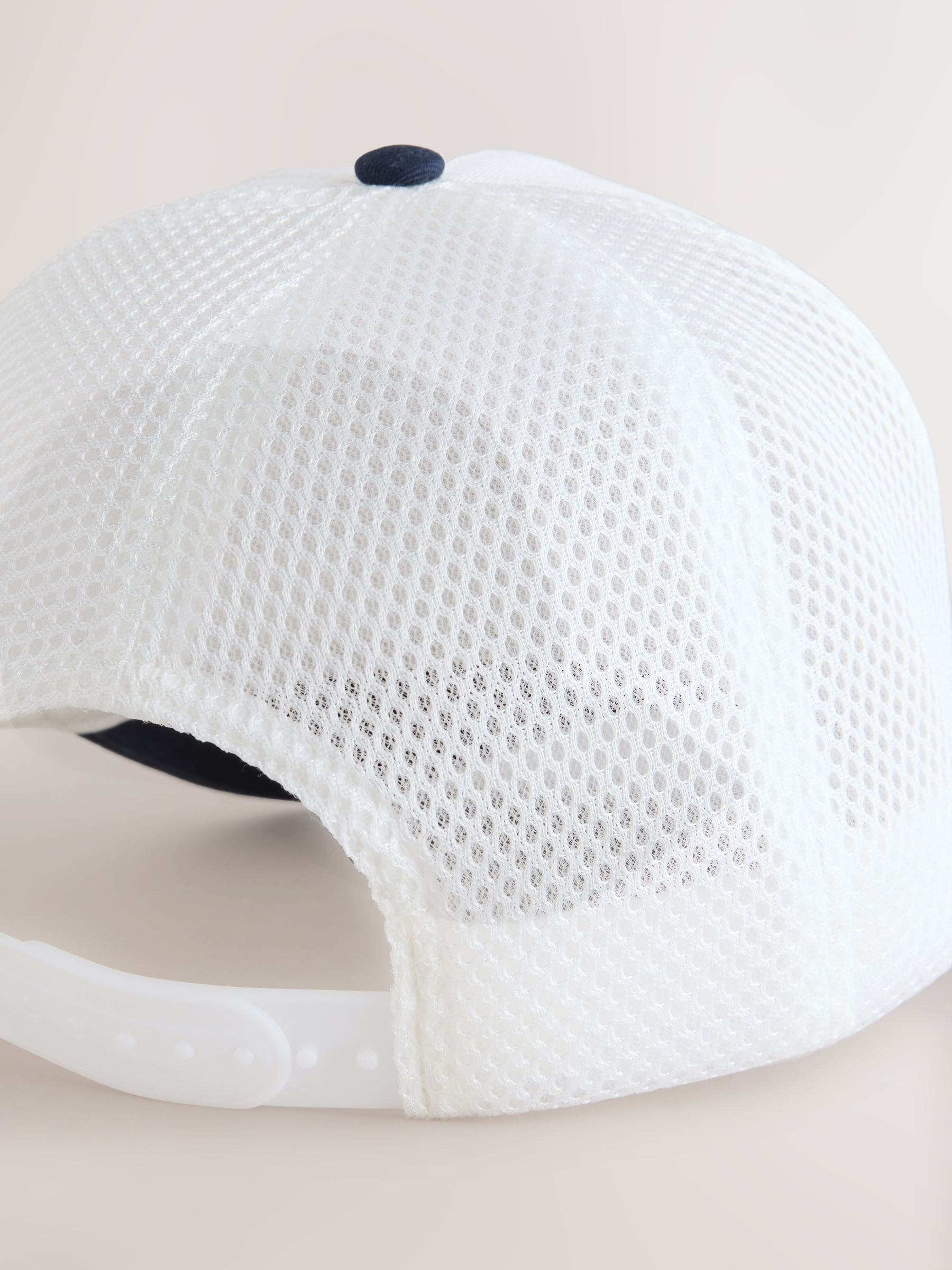 Buy White/Navy Blue Edit Embroidered Trucker Cap from Next Oman