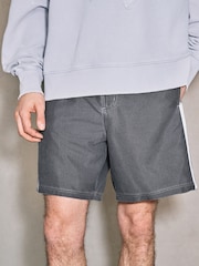 Black/Grey Edit Side Stripe Board Shorts - Image 1 of 9