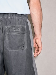 Black/Grey Edit Side Stripe Board Shorts - Image 4 of 9