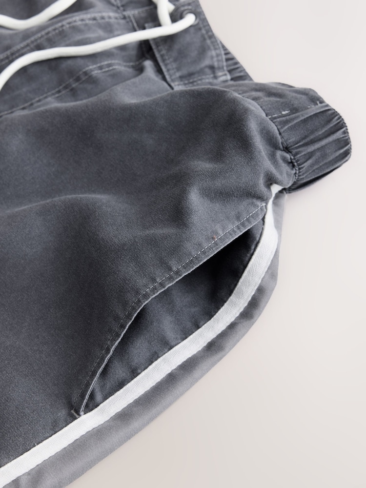 Black/Grey Edit Side Stripe Board Shorts - Image 9 of 9