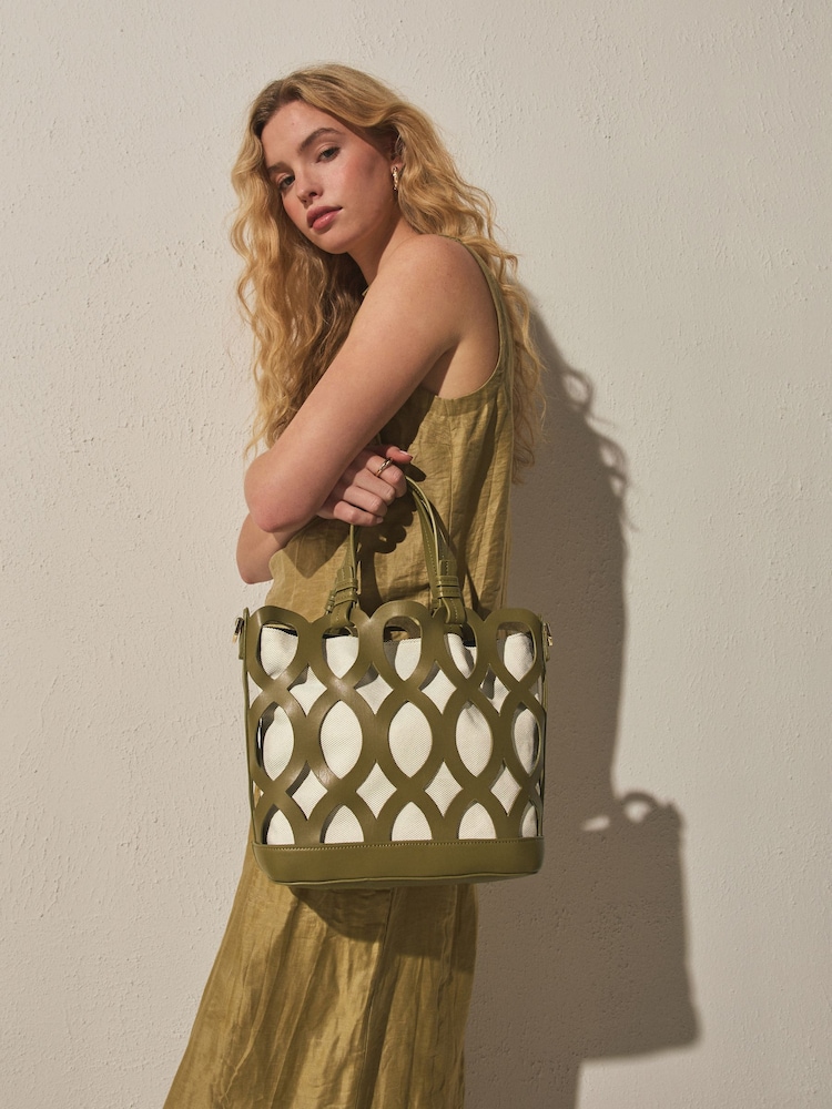 Green Cut Out Cross-Body Bag - Image 2 of 4 Green Cut Out Cross-Body Bag - Image 2 of 4