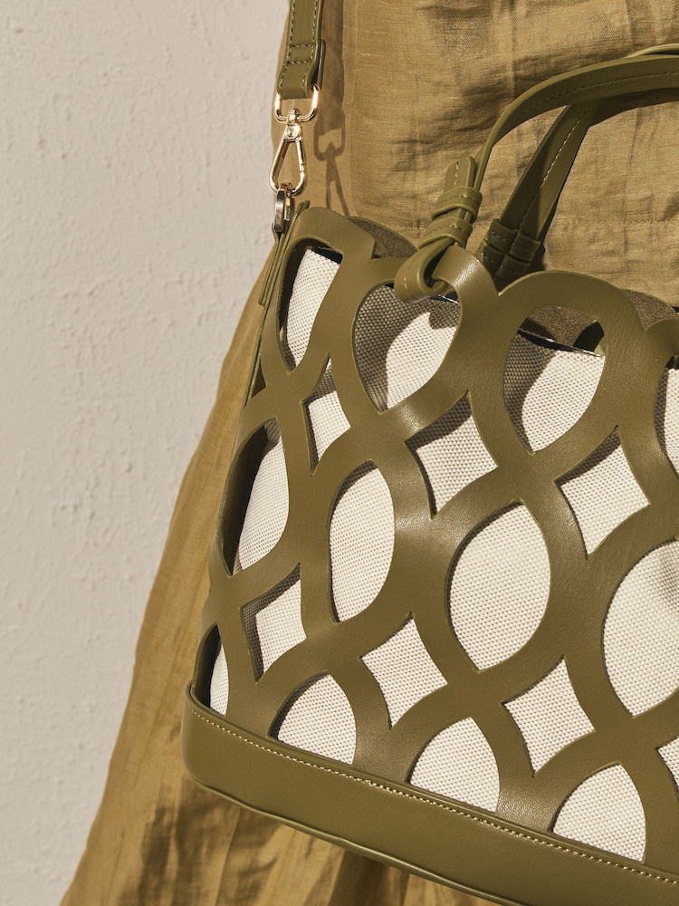 Green Cut Out Cross-Body Bag - Image 4 of 4 Green Cut Out Cross-Body Bag - Image 4 of 4