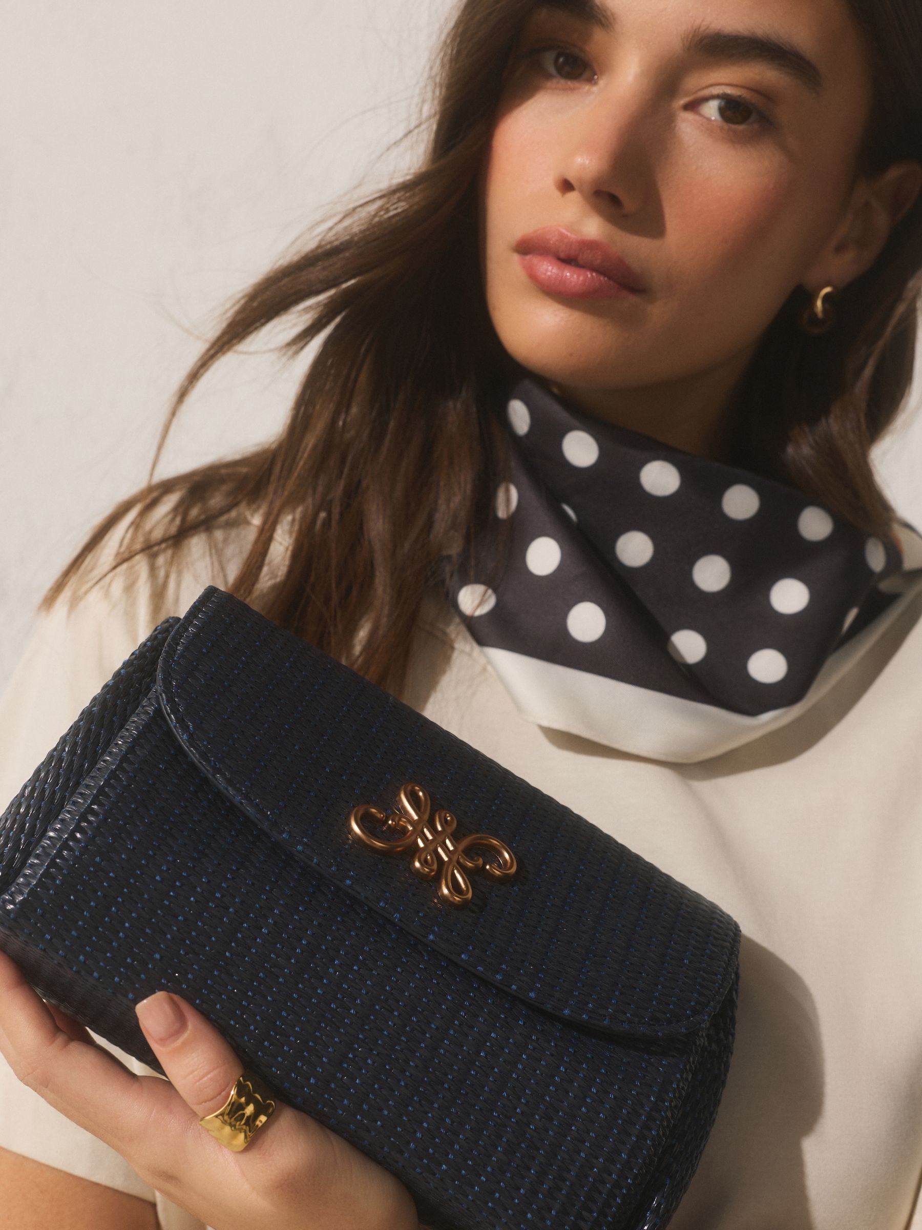 Buy Navy Raffia Effect Cross-Body Bag from Next USA