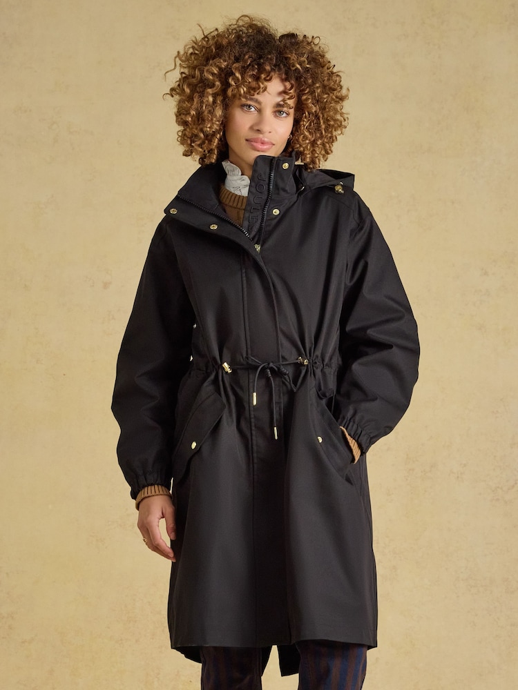 Stormwell Black Waterproof Longline Raincoat with Hood - Image 1 of 11