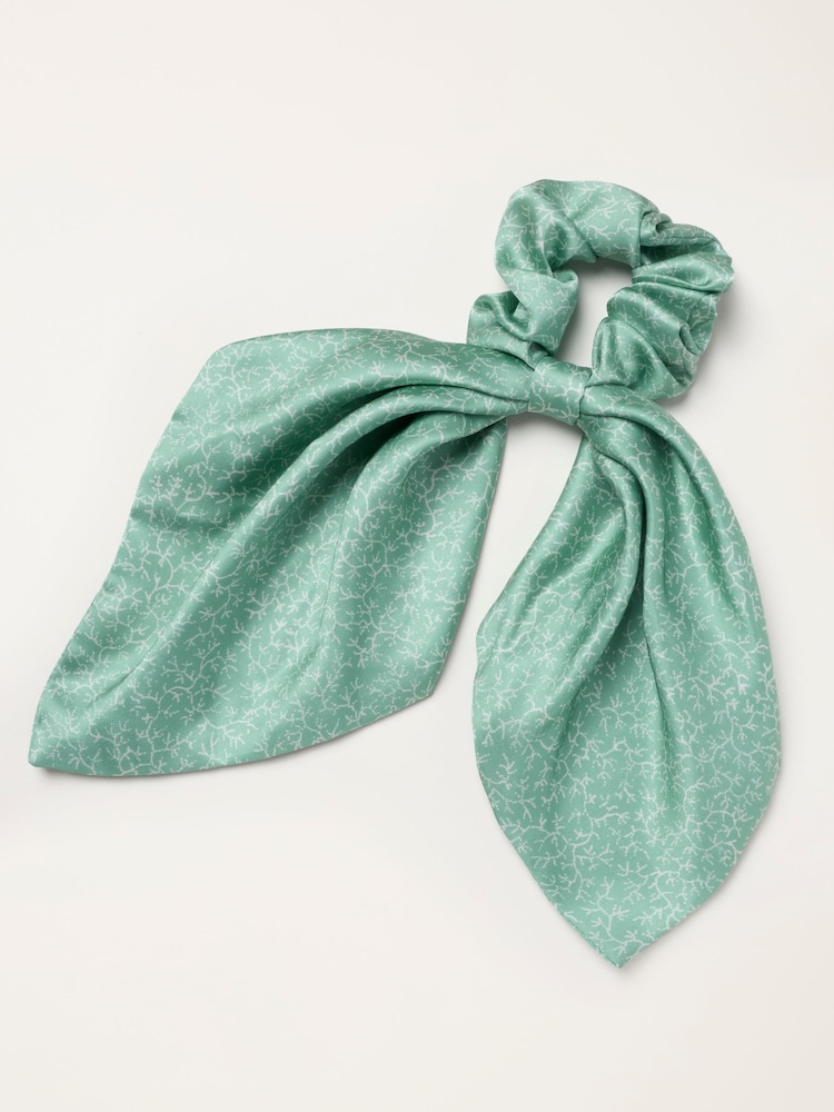 FatFace Green Coral Tie Scrunchie - Image 1 of 2 FatFace Green Coral Tie Scrunchie - Image 1 of 2