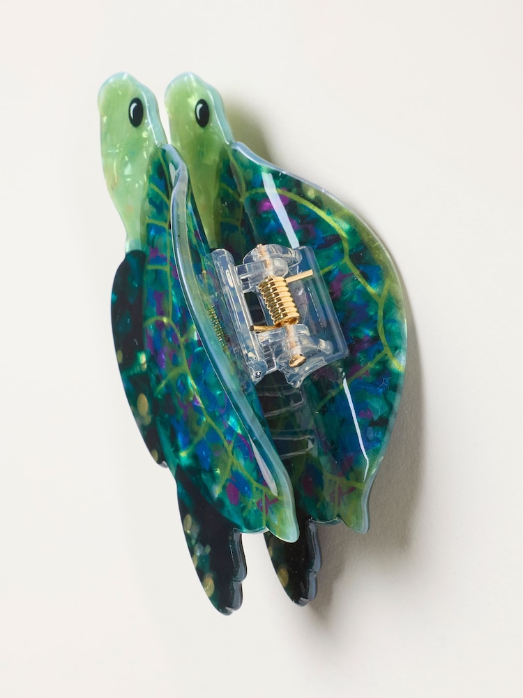 FatFace Green Turtle Claw Clip - Image 2 of 2