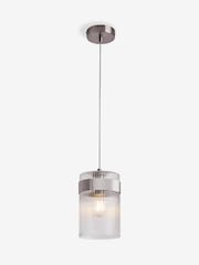 Lipsy Silver Ridge Glass Pendant Light - Image 4 of 5