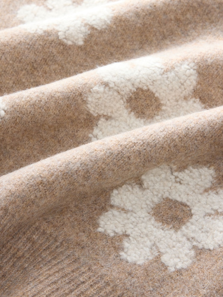 Neutral Daisy Zip Through Cardigan (3-16yrs) - Image 8 of 8