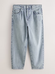 Mid Blue Barrel Fit EDIT Pleated Jeans - Image 11 of 15