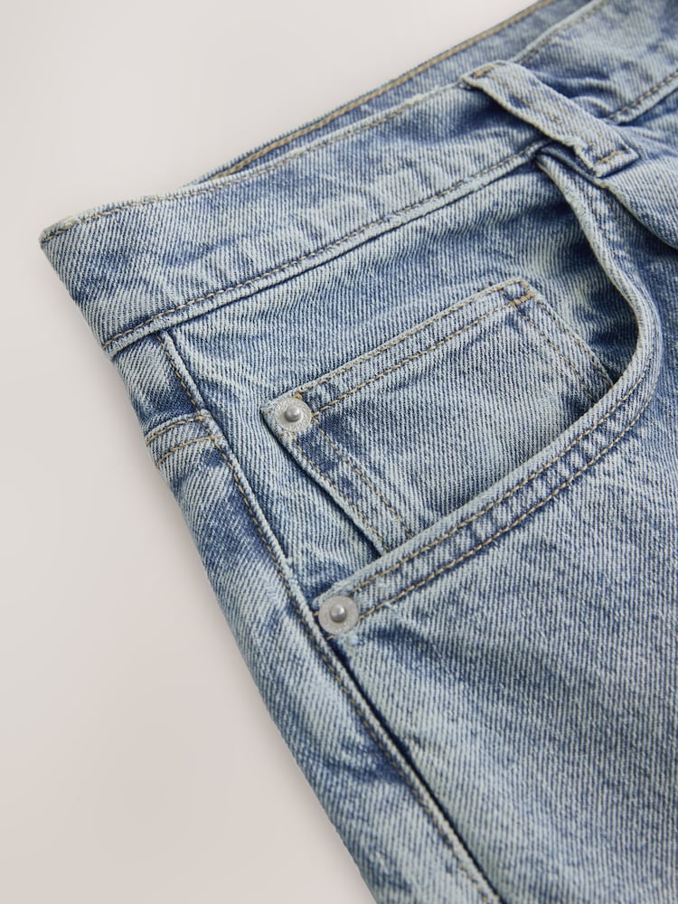 Mid Blue Barrel Fit EDIT Pleated Jeans - Image 11 of 11