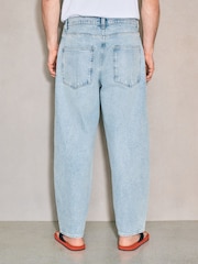 Mid Blue Barrel Fit EDIT Pleated Jeans - Image 7 of 15