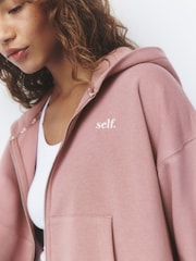 self. Mauve Hooded Zip Through Jacket - Image 5 of 9