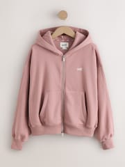 self. Mauve Hooded Zip Through Jacket - Image 6 of 9