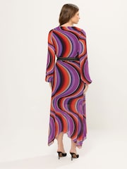 Star by Julien MacDonald Purple Mesh Pleated Dress - Image 3 of 5