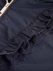 Laura Ashley Navy Frill Lace Padded Coat - Image 13 of 13