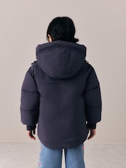 Laura Ashley Navy Frill Lace Padded Coat - Image 2 of 13