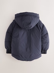 Laura Ashley Navy Frill Lace Padded Coat - Image 8 of 13