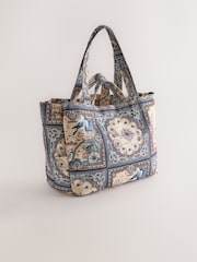 Cream Map Print Canas Shoulder Bag - Image 5 of 8