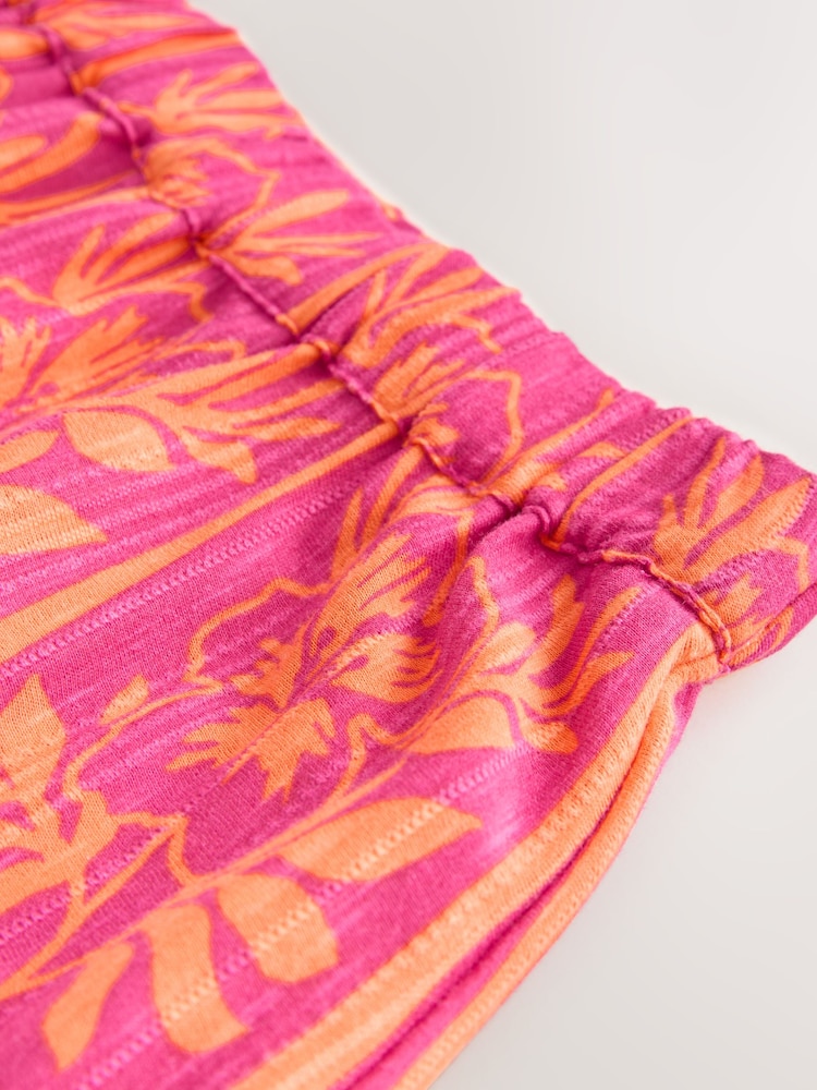 وردي/برتقالي طبعة - تنورة ماكسي قطنية بطبقات - صورة 3 من 3 وردي/برتقالي طبعة - تنورة ماكسي قطنية بطبقات - صورة 3 من 3