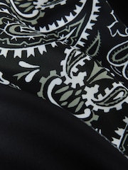 Black Bandana Print Satin Midi Skirt With Lace Trim - Image 7 of 7