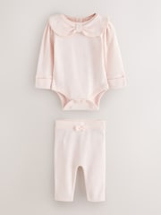 Baker by Ted Baker Pointelle Bow Bodysuit & Legging Set 2 Piece - Image 1 of 7