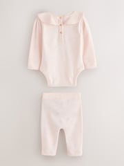 Baker by Ted Baker Pointelle Bow Bodysuit & Legging Set 2 Piece - Image 2 of 7