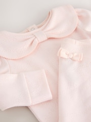 Baker by Ted Baker Pointelle Bow Bodysuit & Legging Set 2 Piece - Image 5 of 7