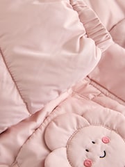 Light Pink 3D Flowers Shower Resistant Padded Coat (3mths-7yrs) - Image 9 of 9
