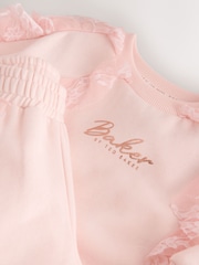 Baker by Ted Baker Pink Lace Trim Sweat Top & Joggers Set 2 Piece - Image 7 of 11