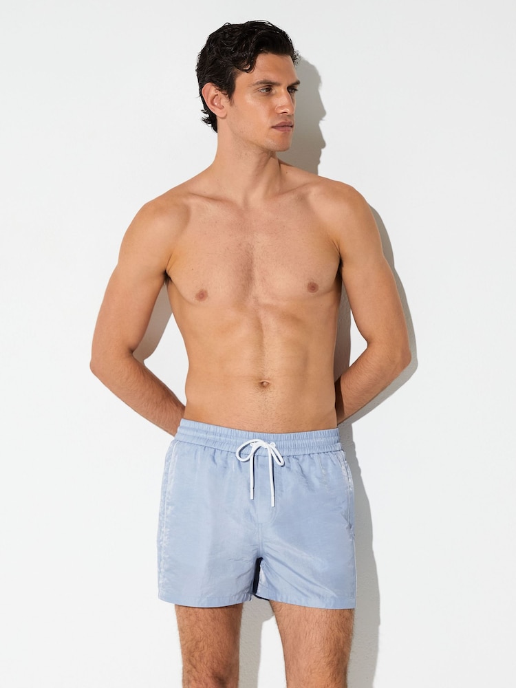 Sart blå - Reiss Breeze Piped Drawstring Swim Shorts - Billede 1 af 7
