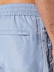 Sart blå - Reiss Breeze Piped Drawstring Swim Shorts - Billede 3 af 7