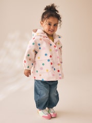 Cream Polka Dot Waterproof Printed Jacket (12mths-7yrs) - Image 1 of 4