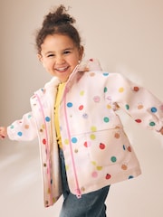 Cream Polka Dot Waterproof Printed Jacket (12mths-7yrs) - Image 2 of 4