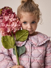 Pink Check Shower Resistant Frill Collar Quilted Jacket (3mths-7yrs) - Image 3 of 9