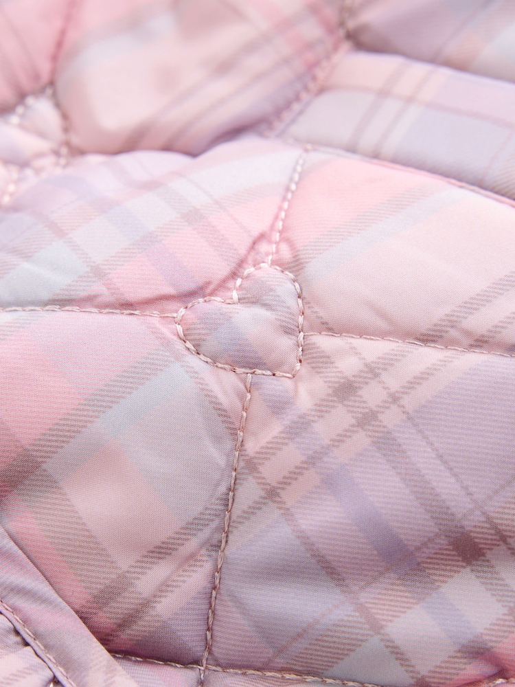 Pink Check Shower Resistant Frill Collar Quilted Jacket (3mths-7yrs) - Image 9 of 9 Pink Check Shower Resistant Frill Collar Quilted Jacket (3mths-7yrs) - Image 9 of 9