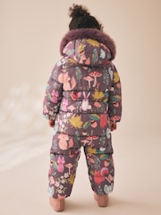 Purple Woodland Animal - Bedruckter, spritzwasserfester Schneeanzug (3M.–7J.) - Bild 3 von 8