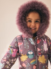 Purple Woodland Animal - Bedruckter, spritzwasserfester Schneeanzug (3M.–7J.) - Bild 4 von 8