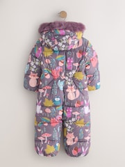 Purple Woodland Animal - Bedruckter, spritzwasserfester Schneeanzug (3M.–7J.) - Bild 6 von 8