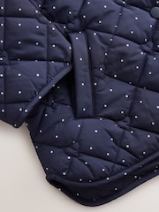 Navy Polka Dot Shower Resistant Frill Collar Quilted Jacket (3mths-7yrs) - Image 8 of 8