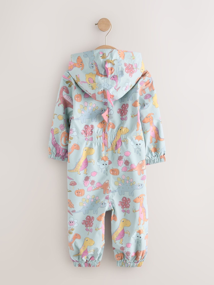 Blue 3D Dino Waterproof Printed Puddlesuit (3mths-7yrs) - Image 2 of 6