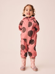 Red Ladybird Waterproof Printed Puddlesuit (3mths-7yrs) (3mths-7yrs) - Image 1 of 4