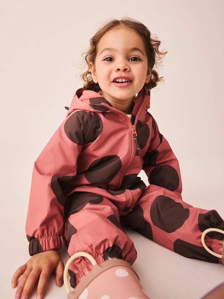 Red Ladybird Waterproof Printed Puddlesuit (3mths-7yrs) (3mths-7yrs) - Image 2 of 4 Red Ladybird Waterproof Printed Puddlesuit (3mths-7yrs) (3mths-7yrs) - Image 2 of 4