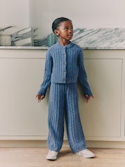 Blue Cable Cardigan & Trousers Set (3-16yrs) - Image 3 of 6