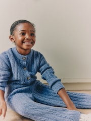 Blue Cable Cardigan & Trousers Set (3-16yrs) - Image 4 of 6