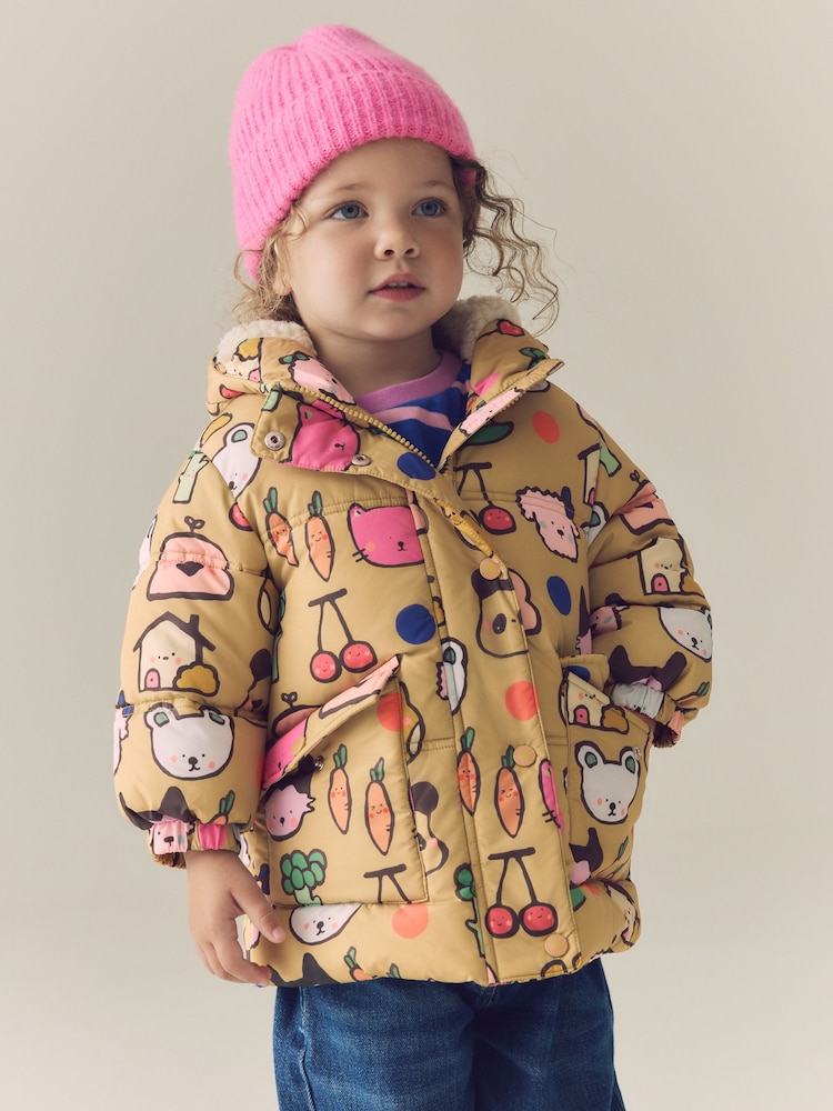 Character Print Shower Resistant Padded Coat with Hood Spikes (3mths-7yrs) - Image 2 of 15