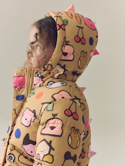 Character Print Shower Resistant Padded Coat with Hood Spikes (3mths-7yrs) - Image 5 of 15