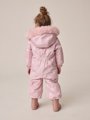 Pink Floral Waterproof Printed Snowsuit (3mths-7yrs) - Image 3 of 9