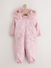 Pink Floral Waterproof Printed Snowsuit (3mths-7yrs) - Image 6 of 9