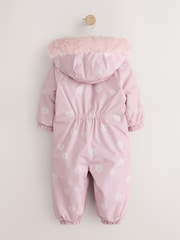 Pink Floral Waterproof Printed Snowsuit (3mths-7yrs) - Image 7 of 9