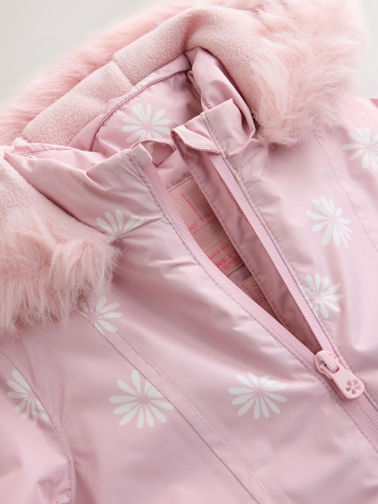 Pink Floral Waterproof Printed Snowsuit (3mths-7yrs) - Image 9 of 9 Pink Floral Waterproof Printed Snowsuit (3mths-7yrs) - Image 9 of 9